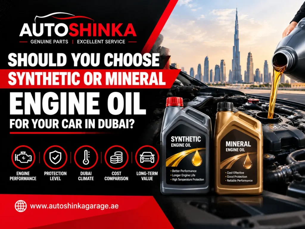 Synthetic vs Mineral Engine Oil for Your Car in Dubai – Engine Performance, Protection, and Cost Comparison